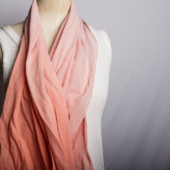 Coach Scarf | Long Scarf in Gradient Pink | Lightweight Designer Summer Scarf - Picture 3 of 9